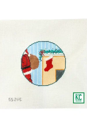 Santa and Stocking Ornament Canvas Free Shipping