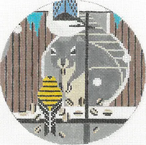 Same Day Shipping Squirrel and Finch Round Canvas