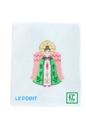 Green and Coral Angel Canvas Modern
