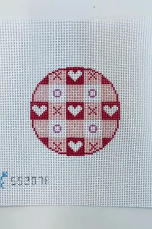 Hearts Gingham Round Canvas Place Order