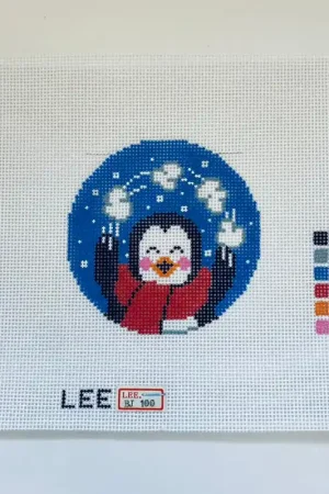 Juggling Penguin 3" Round Canvas Markdown