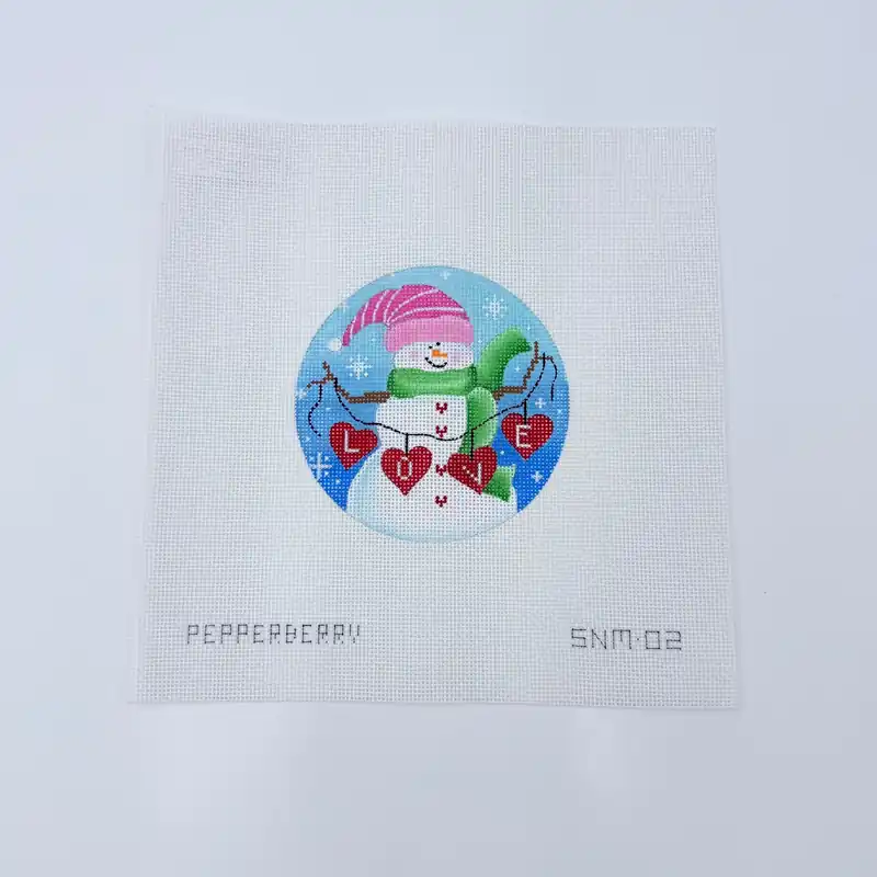 Hot Deal February Snowman Round Canvas