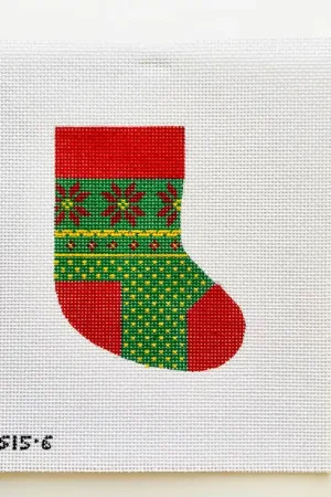 Green Poinsettias Mini Stocking Low Price