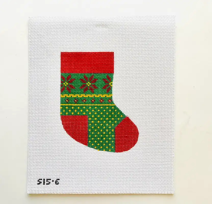 Green Poinsettias Mini Stocking Low Price