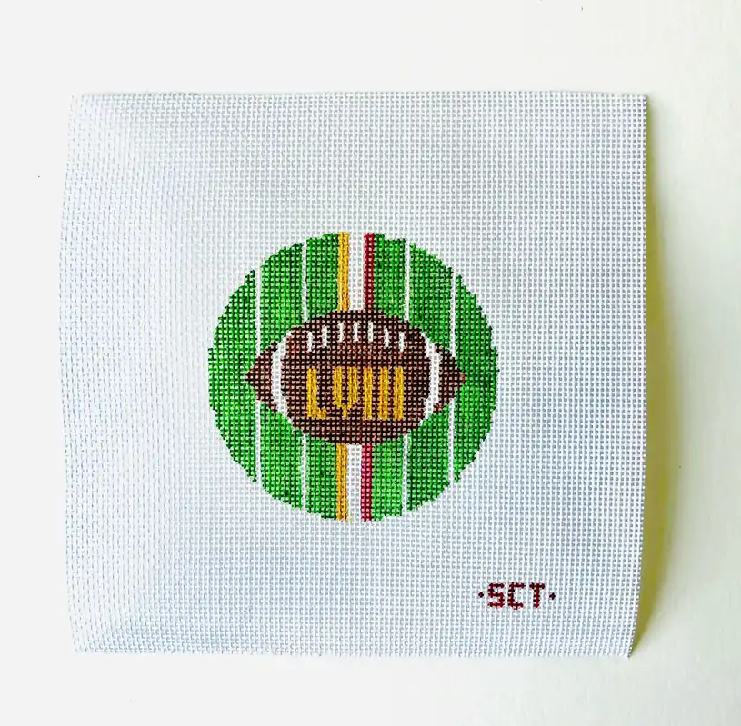 Super Bowl Football Round Canvas Bargain