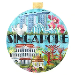 Today Only Singapore Travel Round Needlepoint Canvas