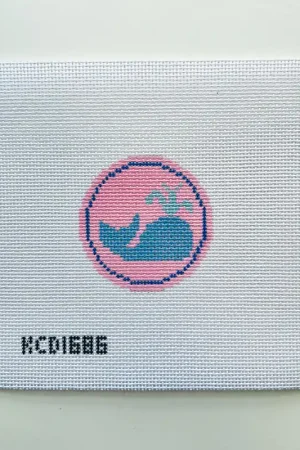 Certified Blue Whale on Pink Canvas