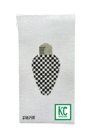 Place Order Black and White Check Light Bulb