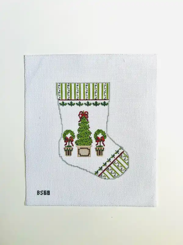 Boxwood Berry Ornament Sized Stocking Canvas Deal