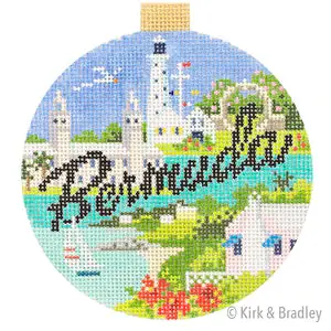 In Demand Bermuda Travel Round Needlepoint Canvas