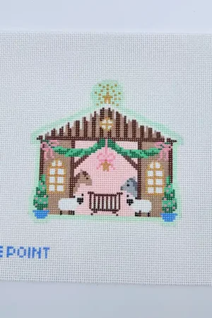 Limited Edition Christmas Village Stable Canvas