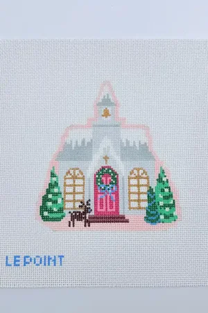 Money Back Guarantee Christmas Village Church Canvas