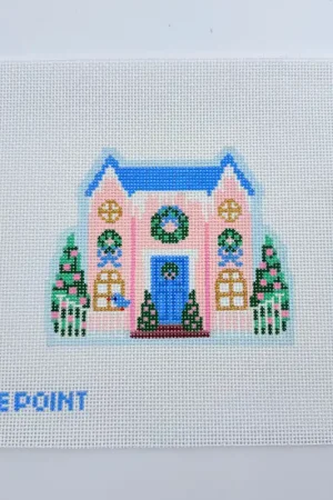 Christmas Village Pink House Canvas Buy Today