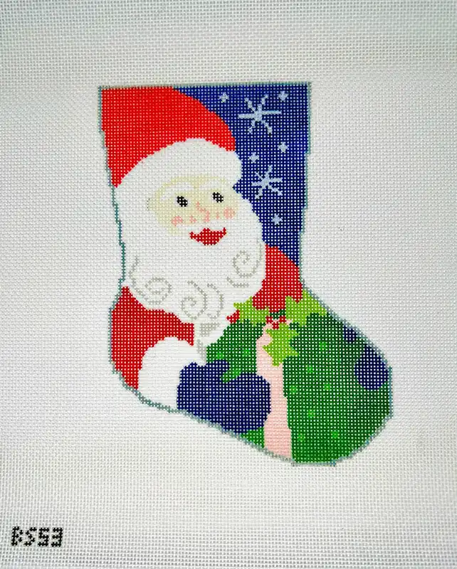 Ho Ho Ho Santa Ornament Sized Bauble Stocking Canvas Handmade