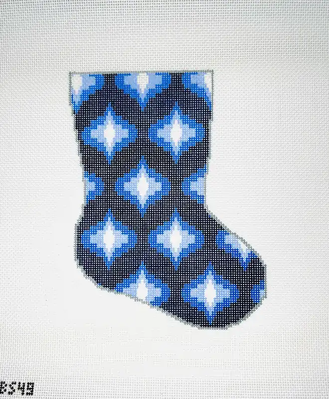 Instant Buy Classic Blues Ogee Ornament Sized Bauble Stocking Canvas