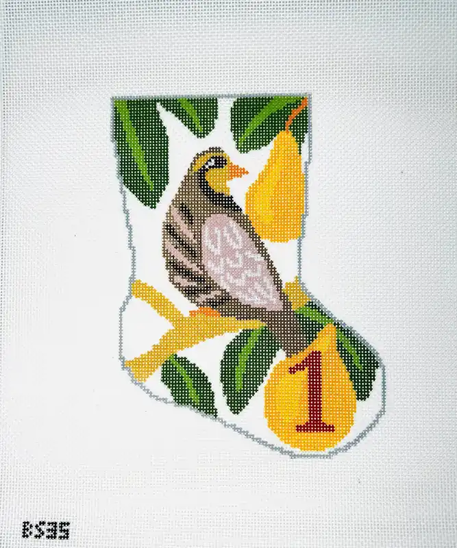 While Supplies Last Partridge in a Pear Tree Ornament Sized Bauble Stocking Canvas