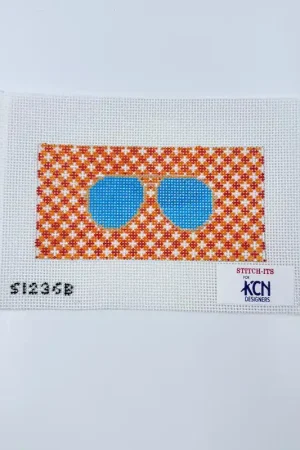 Fast Shipping Eyeglass Case on Orange Plaid