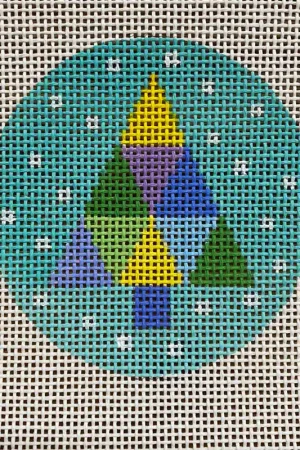 Same Day Shipping Multicolored Tree on Aqua Round
