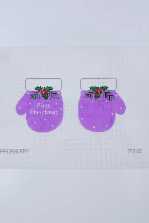 Hot Picks Lavender First Christmas Mittens Canvas