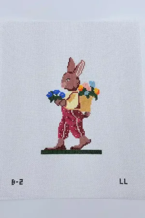 Boy Bunny with Flowers Canvas Time-Limited