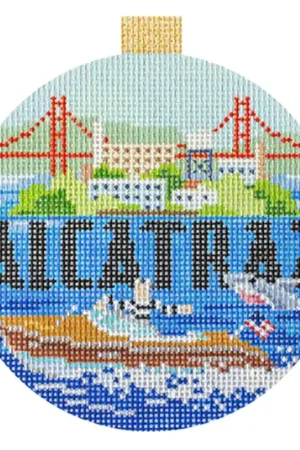 Alcatraz Round Needlepoint Canvas Limited Offer