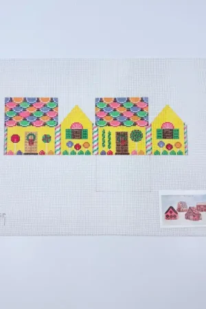 Final Sale Fruit Slices and Lollipops Gingerbread House Canvas