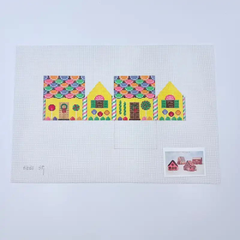 Final Sale Fruit Slices and Lollipops Gingerbread House Canvas