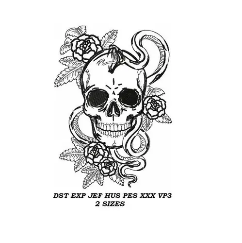 Snake Skull Embroidery Design New Release