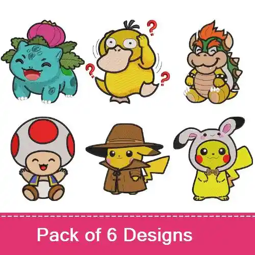 Pokemon Embroidery design pack by Method Man Designs, Embroidery Packs on EmbroideryDesigns.com Flash Sale