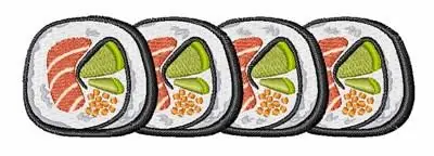 Premium Sushi Roll Embroidery Design