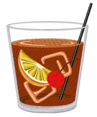 Old Fashioned Cocktail Embroidery Design Seasonal Sale