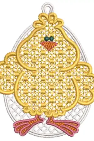 Trending FSL Easter Chick Ornament Embroidery Design