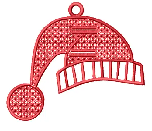 Final Sale FSL Santa Hat Ornament Embroidery Design