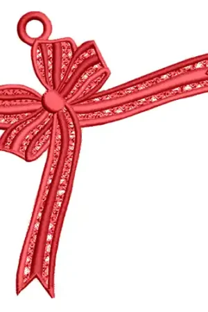 Worldwide Shipping FSL Christmas Bow Embroidery Design