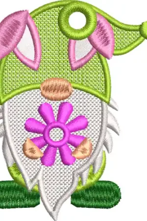 Budget Bunny Gnome Embroidery Design