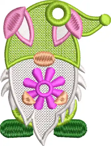 Budget Bunny Gnome Embroidery Design