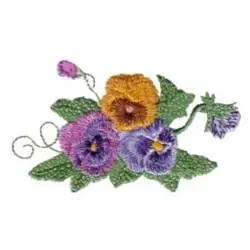 Pansy Bunch Embroidery Design Wholesale