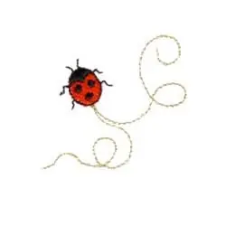 Instant Buy Swirly Ladybug Embroidery Design