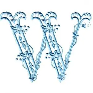 Victorian Alphabet W Embroidery Design Bargain
