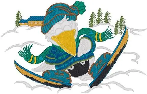 Wild Skier Embroidery Design Same Day Shipping