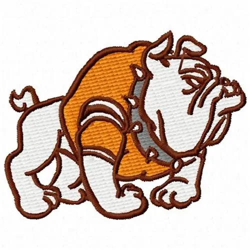 Bulldog Mascot Embroidery Design Reduced Price