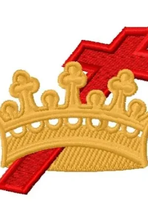 Warranty Included Cross And Crown Embroidery Design
