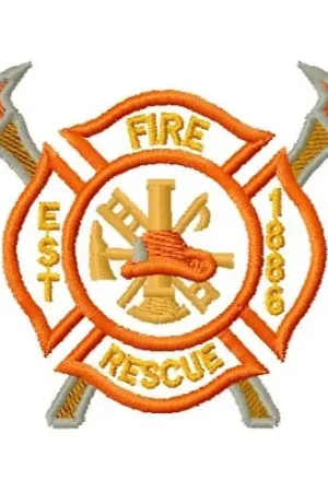 Direct From Factory Fireman Logo Embroidery Design