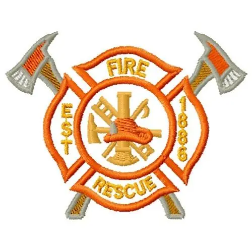 Direct From Factory Fireman Logo Embroidery Design