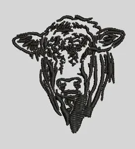 Cow Head Embroidery Design Next Day Delivery