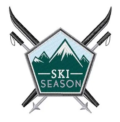 Ski Season Embroidery Design Premium
