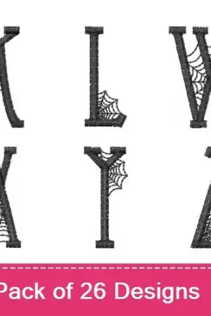 Spider Web Font Embroidery design pack by Embroidery Patterns, Embroidery Packs on EmbroideryDesigns.com Crafted