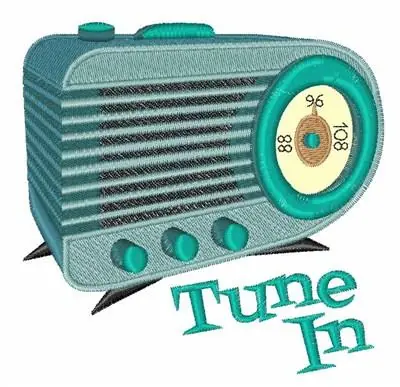 Tune In Embroidery Design Buy Direct