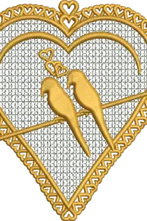 FSL Love Birds Ornament Embroidery Design Limited Time