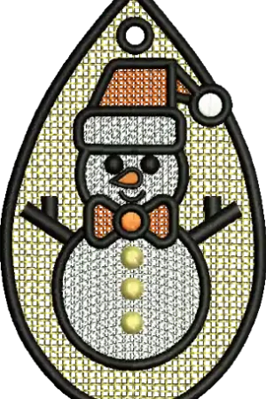 FSL Snow Man Embroidery Design Seasonal Sale